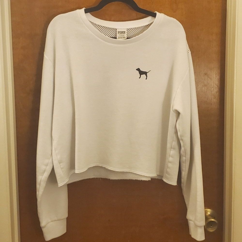 VS Pink Cropped Sweatshirt | L